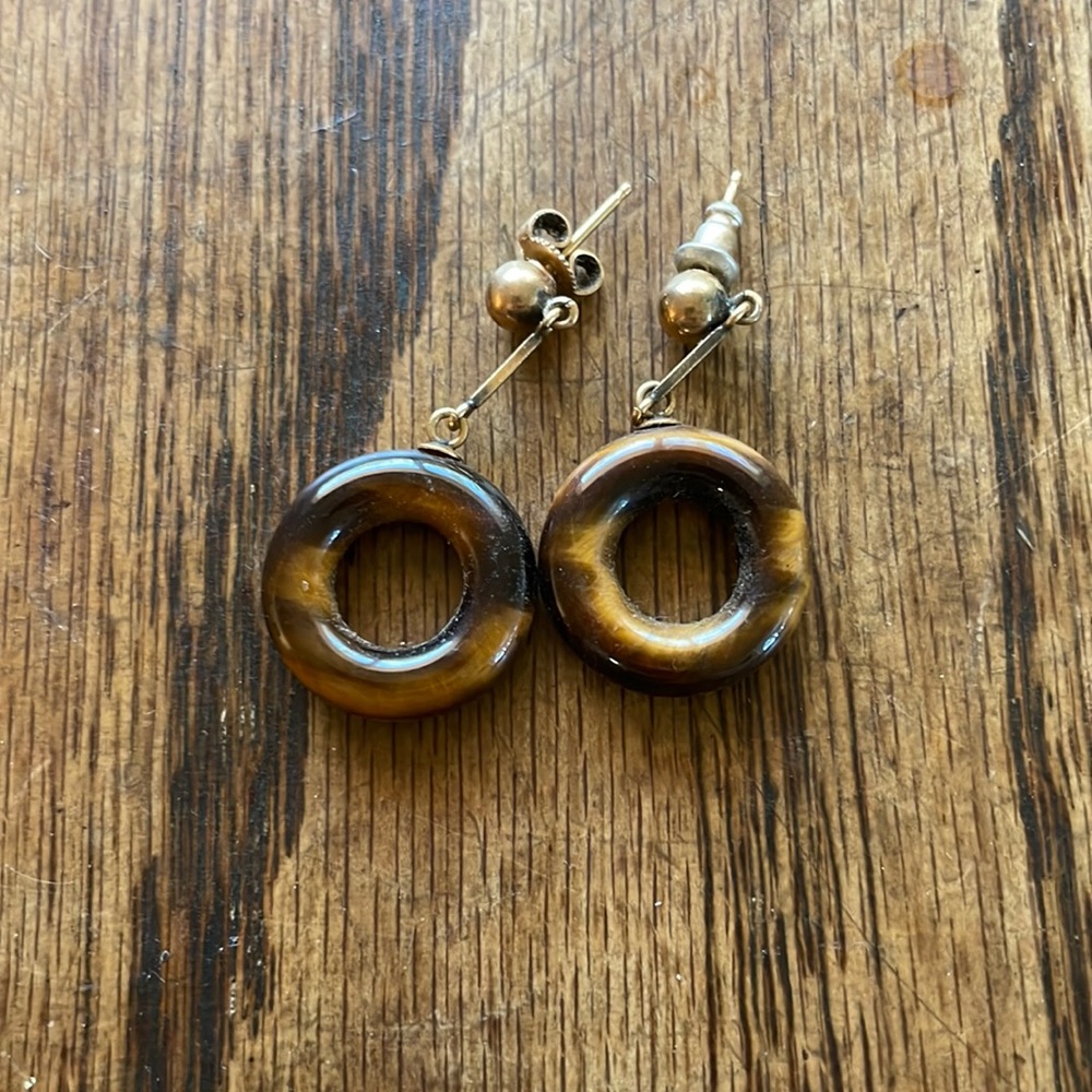 Tigers eye dangling earrings